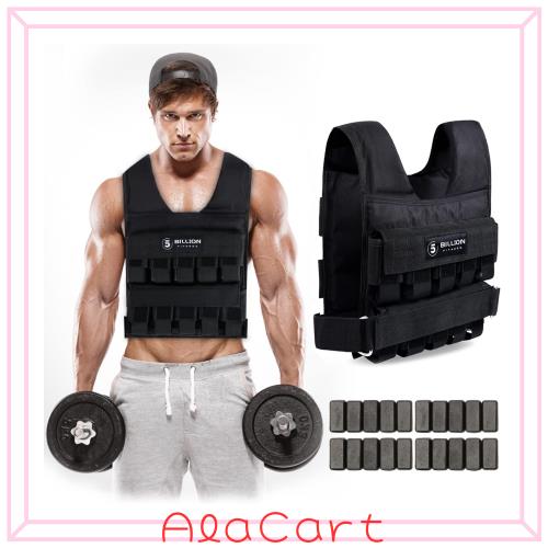 5BILLION FITNESS Chaleco de peso、調節可能なChaleco lastrado、Con Correa ajuste ナイロン、20kg。
