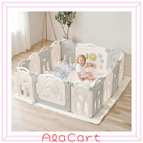Fortella Cloud Castle ベビーサークル 折りたたみ 人気 大きめ 赤ちゃん サークル 高さ62cm おもちゃパネル ドア付き 組立簡単 ベビーフ
