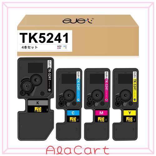 ejet 互換トナーカートリッジ 京セラ (Kyocera)用 トナー 5241 TK5241 TK-5241 4色セット ブラック(TK-5241K)約4,000ページ/カラー(TK-52の通販はその他パソコン・PC周辺機器