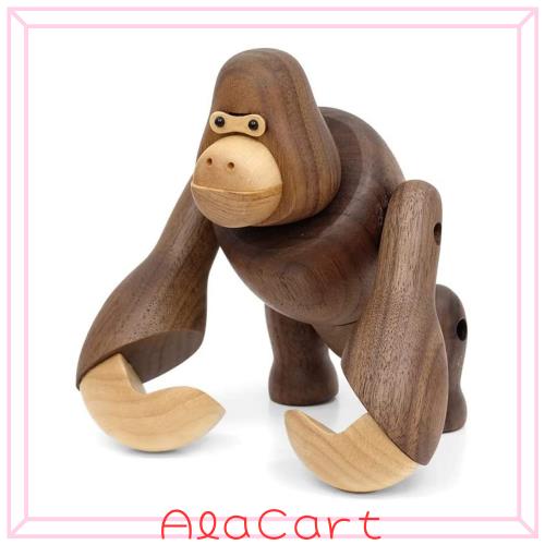 (hej!e) Gorilla ゴリラ 置物 木制 動物 オブジェ 北欧雑貨 インテリア 人形 ディスプレイ 可愛い お洒落 ごりら アクションフィギュア