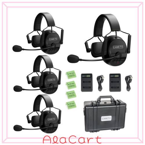 Came-TV Kuminik8 ワイヤレス インカム ヘッドセット 無線機 インターホンシステム 全二重 多人同時通話 ノイズキャンセリング 450M通信