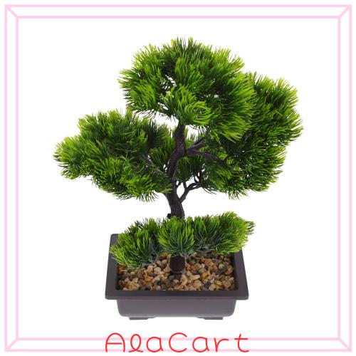 Lurrose 盆栽 人工観葉植物 大型 松 33ｘ27ｘ15cm 観葉 造木 人工樹木 水不要 枯れない インテリア 贈り物 装飾り おしゃれ 完成品