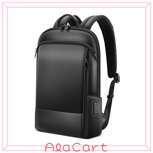 [Ariga] リュック 超軽量 薄型 本革 牛革 スリム 防水 USB充電ポート付き 15.6インチ PC 多機能 軽い ビジネスリュック バックパック リ