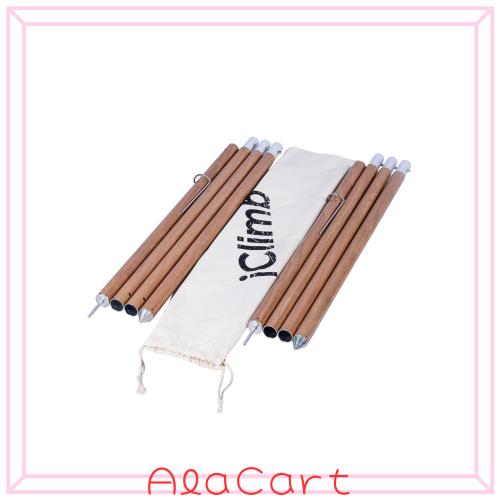 【iClimb（アィクライム）】＜★木目色＞テントポール/タープポール アルミニウム合金材質/高強度 長さ240？/直径2.8？ 軽量2kg 2本入り( 6,130円