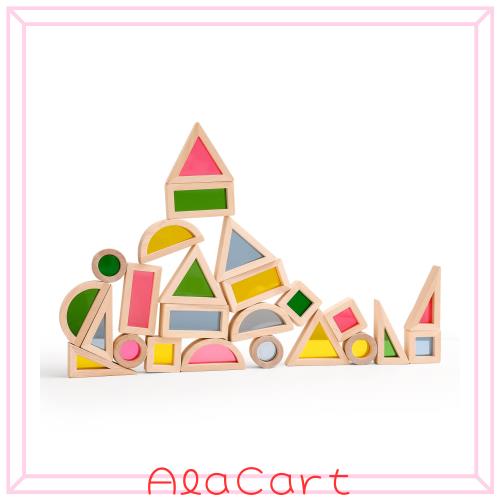 Promise Babe カラフル 積み木 アクリルシート おもちゃ 撮影道具 レインボー 建築玩具 直方体 正三角形 直角三角形 半円形 立体パズル の通販は