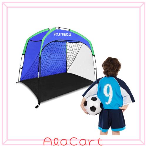 RUNBOW サッカー ゴール ポータブル サッカーゴール 室内 屋外 6’6’’X 3’3’’ サッカーゴールネット ワンパック 収納袋付き (青い-大型)の通販は