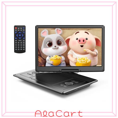 YOTON ポータブルDVDプレーヤー 16.9インチ YOTON DVDビデオプレーヤー 14.1インチHD液晶画面、デュアル高品質アンプ内蔵、4~6時間の長時