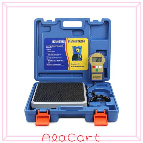 BACOENG デジタルチャージングスケール - 冷媒スケール、HVAC自動ACのための100kg充電する自動シャットオフ、バックライト、ポータブルケ