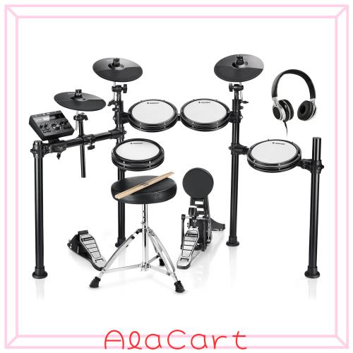 Donner 電子ドラム セット 初心者 メッシュ 折りたたみ式 音源450種 デモ50曲 スローン/スティック/ヘッドホン付 大人 自宅練習 日本語説