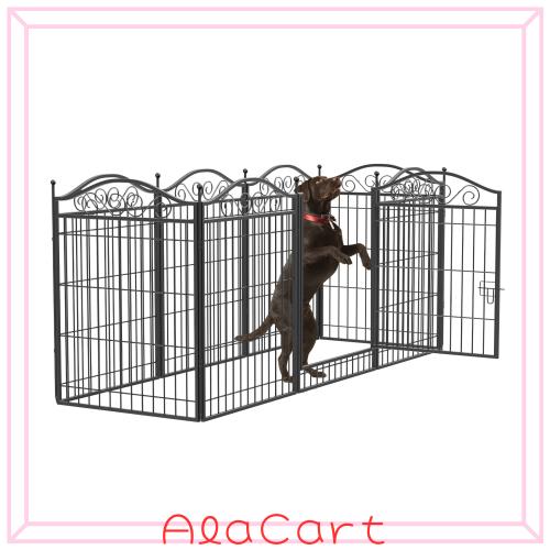 BingoPaw ペットサークル 犬 室内 柵 ドッグランフェンス 屋外 ペットフェンス 大型犬 小型犬 人気 大きめ 猫 高さ80cm 8枚組