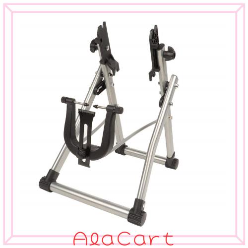 01 02 015 自転車ホイールツルーイングスタンド、自転車ホイールスタンドサイクリングアクセサリー用に折り畳み式の傷のつきにくいコンパ