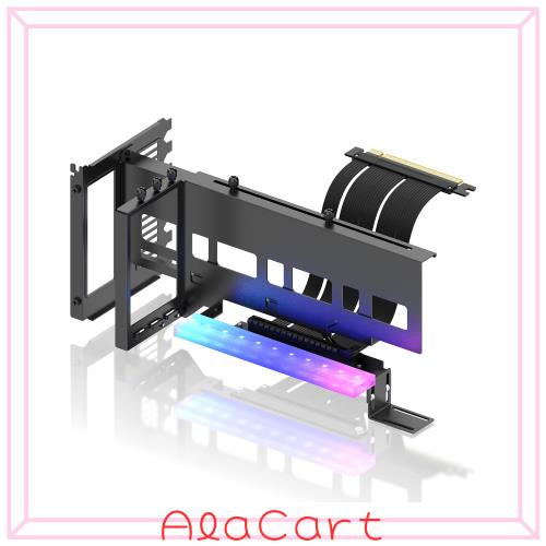 EZDIY-FAB 新しいRGB 垂直 PCIe4.0 GPUブラケット 垂直グラフィックカードホルダー ARGB 5V 3ピンLEDライト同期 PCIe 4.0 X16 Gen4 ライ