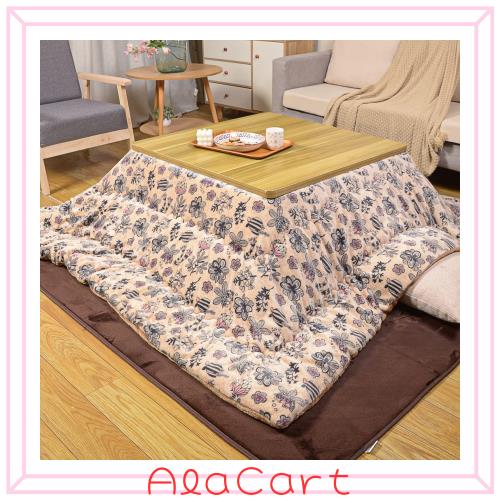 Peto-Raifuこたつ布団 こたつ厚掛け布団 掛け布団単品 正方形 リバーシブル 両面使える なめらか フランネル素材 発熱綿使用 保温性 丸洗