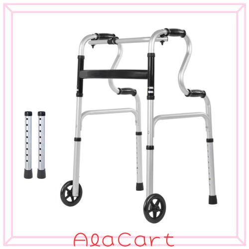 BQKOZFIN 折りたたみ 歩行器 介護用 高さ8段調節 歩行補助具 固定 交互 キャスター3WAY式 軽量 立ち上がり 室内室外兼用 高齢者 障害者用の通販は 6,351円