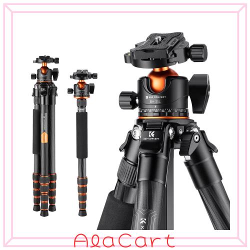 K＆F Concept 一眼レフ三脚 カーボン製カメラ 三脚 軽量コンパクト 360度パノラマ撮影一脚可変 最大耐荷重15kg BH-36L雲台搭載 デジタルカ