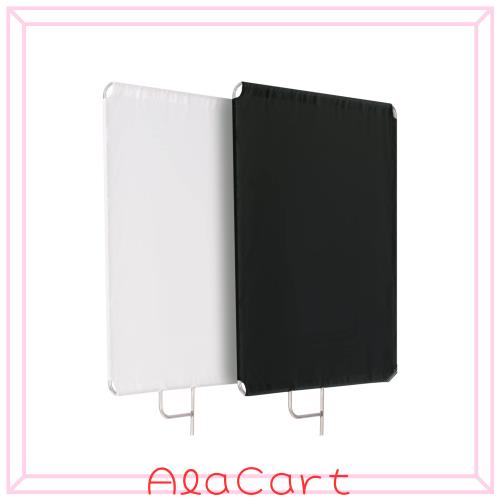 Selens 撮影用 フラッグパネル レフ板 75x90cm ディフューザー+ブラックリフレクターキット ステンレス製 撮影フラッグ 取り外し快速 ス