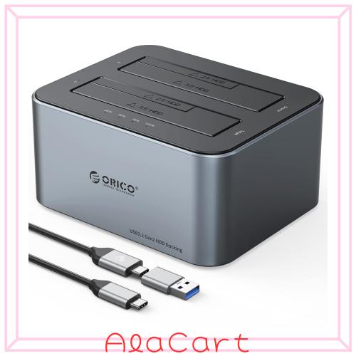 ORICO HDDスタンド デュプリケーター オフライン クローン付き アルミ合金製 デュアルベイ USB C SATA HDDドッキングステーション 2.5/3. 6,353円