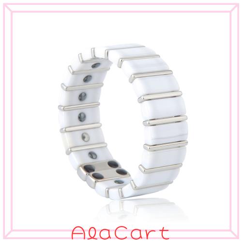 [はち] ゲルマニウムブレスレット レディース セラミック バングル ヘマタイト 磁気バングル 静電気除去 ブレスレット 健康アクセサリー