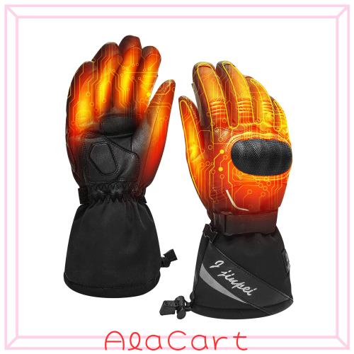 電熱グローブ バイク ヒーターグローブ 冬 バイク用電熱グローブ 充電式 ヒーター手袋 3000MAH バッテリー付き 電熱手袋 防水 防寒 オー