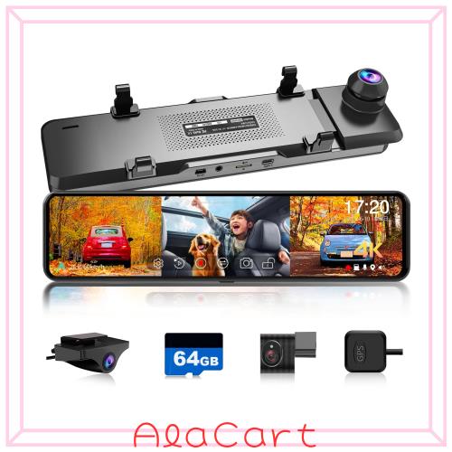 JADO ドライブレコーダー ミラー型 3カメラ 4K 【最新 車内赤外線暗視 EU統一の高耐久TypeC 360度同時録画】 人气で強くお勧め デジタルの通販は 22,759円