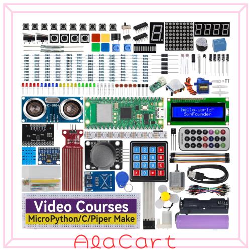 SunFounder Raspberry Pi Pico W 用のスターターキット究極版、 ビデオコース、詳細なオンラインチュートリアル(日本語)、450+アイテム、