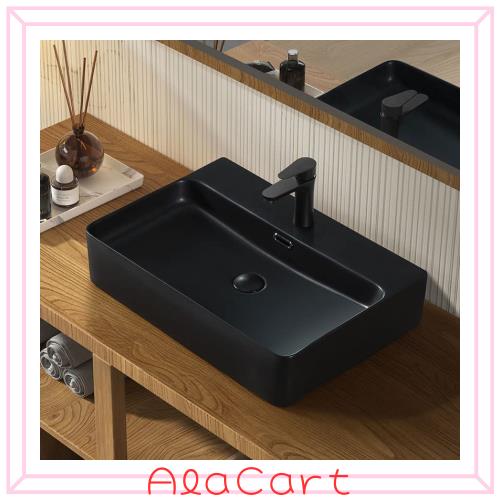 LUYI ブラック 洗面ボウルセット 洗面台 手洗いボウル 605x420x130mm