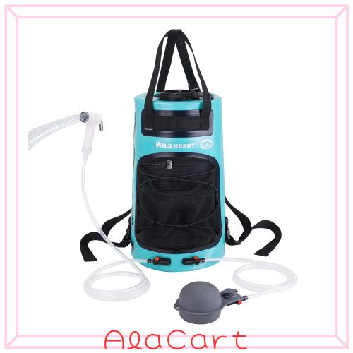 WILD HEART キャンプシャワー 22L キャンプ用ポータブルシャワー 圧力フットポンプとホース付き - キャンプ、ロードトリップ、アウトドアの通販は