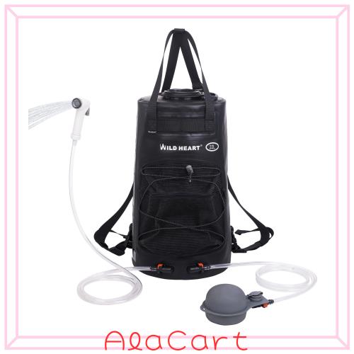 WILD HEART キャンプシャワー 22L キャンプ用ポータブルシャワー 圧力フットポンプとホース付き - キャンプ、ロードトリップ、アウトドアの通販は 9,302円