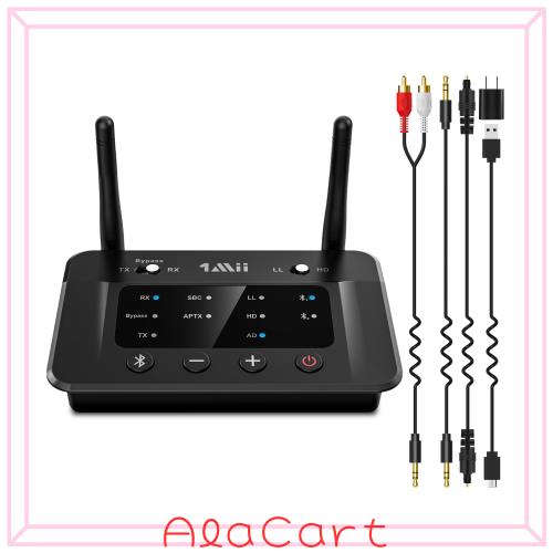 1Mii Bluetooth トランスミッター オーディオ レシーバー ブルートゥース 5.3 送受信機 、テレビ アンプ 用、aux 光デジタル RCA USB aac