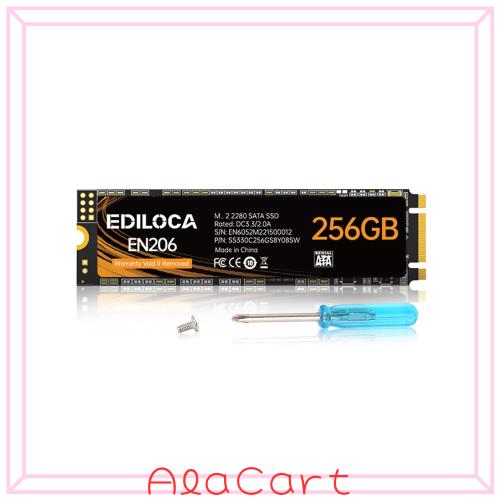 EDILOCA EN206 SSD 256GB M.2 2280 3D TLC NANDフラッシュ搭載 SATA III 6Gbps エラー訂正機能 低消費電力 耐衝撃 内蔵型SSD Ediloca3年