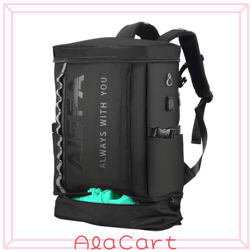 [AOSLE] リュック メンズ リュック 大容量 通気性 ビジネス リュック バックパック 底部拡張30-35L 反射ストリップ付き 15.6インチ PCラ