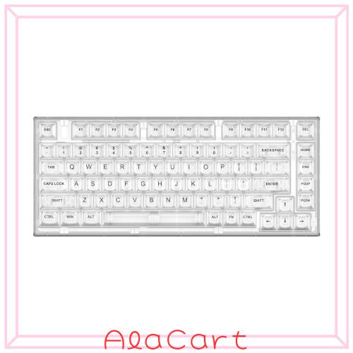 YUNZII X75 PRO 82キーワイヤレス ホットスワップ対応 英語配列 メカニカルゲーミングキーボード 透明キーキャップ BT5.0/2.4G/USB-C ガ