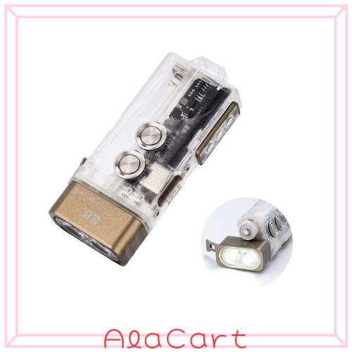 RovyVon E8 Keychain の懐中電燈、700 の内腔超明るい EDC の懐中電燈、二重 6500K は多目的な Sidelights の白い LEDs を、USB-C の充電