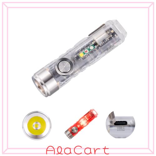 RovyVon a8 650ルーメン超明るいキーホルダー懐中電灯高ルーメン、USB C充電可能EDC懐中電灯、磁気クリップとテールベース付き、365 nm/