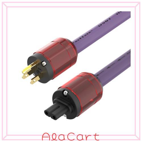 Preffair メガネ電源ケーブルオーディオマニアHiFiオーディオ電源コード12AWG 4N OFC AC電源24K金メッキアメリカン・オス-C7 2穴メス・プ