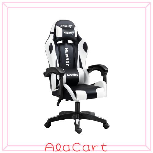 新品　NewBoy ゲーミングチェア オットマン付き 白 黒 リクライニング Amazon.co.jp: NewBoy ゲーミングチェア gaming chair オフィスチェア
