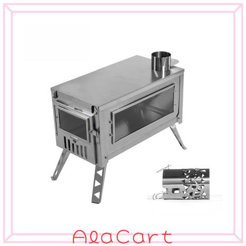 薪ストーブ 収納袋つき 煙突つき 折りたたみ アウトドア キャンプ クッキング コンパクト 調理器具 料理 屋外 焚き火台 ツーリング バー