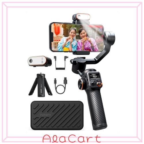 hohem M6 Kit ジンバル AI自動追跡 360種類RGB磁気補光ライト hohem 7.0 3軸手ぶれ防止スマホジンバル 360°無限回転 手持ちジンバル ス