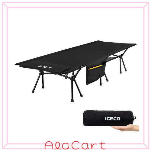 Upgrade ICECO コット 1000D 耐荷重180KG 軽量2.8KG 2WAY ハイ/ロー切替可能 静音設計 キャンプ アウトドア ベッド 折りたたみ式 組立簡