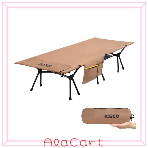Upgrade ICECO コット 1000D 耐荷重180KG 軽量2.8KG 2WAY ハイ/ロー切替可能 静音設計 キャンプ アウトドア ベッド 折りたたみ式 組立簡