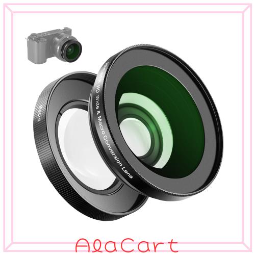 NEEWER 40.5mm HD広角レンズ ZV-1F ZV-E10 A5000 A6000に対応 2in1 18mm広角＆10xマクロ追加レンズ 延長チューブ付き バヨネットマウント
