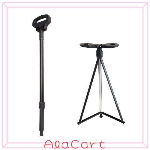 LOCYOP ステッキチェア ステッキ椅子 折りたたみステッキ 椅子になる杖 一本杖 一脚杖 ステッキ チェアー 軽量 祖父母 プレゼント 杖 高