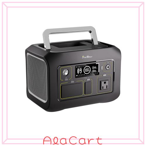 PurMars ポータブル電源 300 w (600 w ピーク)、288Wh (90,000mAh) ソーラー発電機 110 v 純正正弦波 AC コンセント、Lifepo4 バッテリ