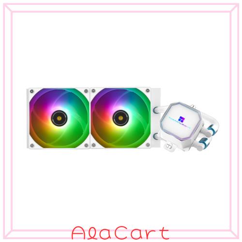 Thermalright Frozen Prism 240 White ARGB 液体 CPU 水クーラー 120 mm ARGB PWM ファン、240 白冷列仕様、コンピューター水クーラー AM