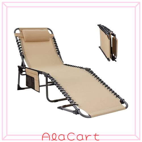 KingCamp サマーベッド 折りたたみ キャンプ ビーチチェア 簡易ベッド コット/チェア/ベンチ三用 5段階調節 リクライニング テスリン 190