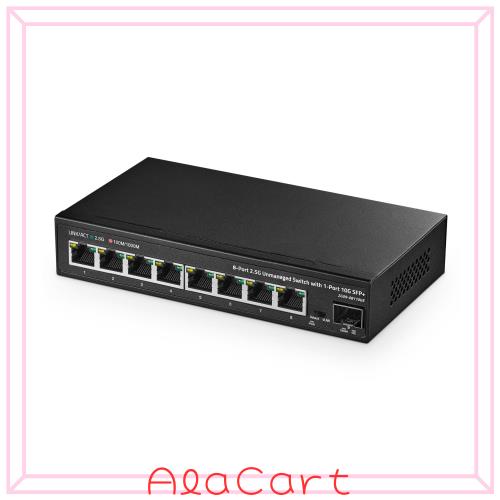 Binardat 8ポート2.5Gスイッチ、10G SFP+ポート、8 x 2.5ギガビットRJ-45ベースTポート、アンマネージド・マルチギガビット・デスクトッの通販は