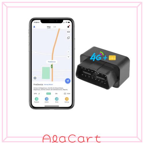 OBD2 GPS トラッカー 4G LTE Android iOS対応 12ヶ月SIM付き