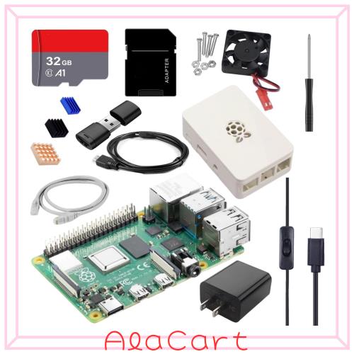 Vesiri Raspberry Pi 4B Starter Kit技適取得済 Raspberry Pi 4 Model B(RAM 4GB)/ラズベリーパイ4B/32GB カード/5V 3A USB-Type-C ON/OF
