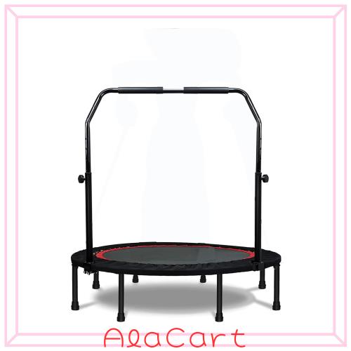 トランポリン 補助手すり付き 大型 8本脚 122cm 耐荷重200kg 折りたたみ 収納便利 静音設計 ジム 家庭用 子供用 大人用 室内 兼用 組み立