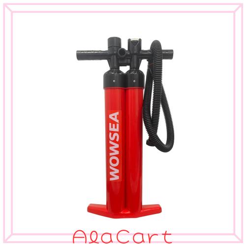 WOWSEA マニュアルエアーポンプ ダブルアクション 空気入れ＆空気抜き 両対応 28psi インフレータブルSUP用 空気入れ (Red-2)